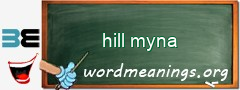 WordMeaning blackboard for hill myna